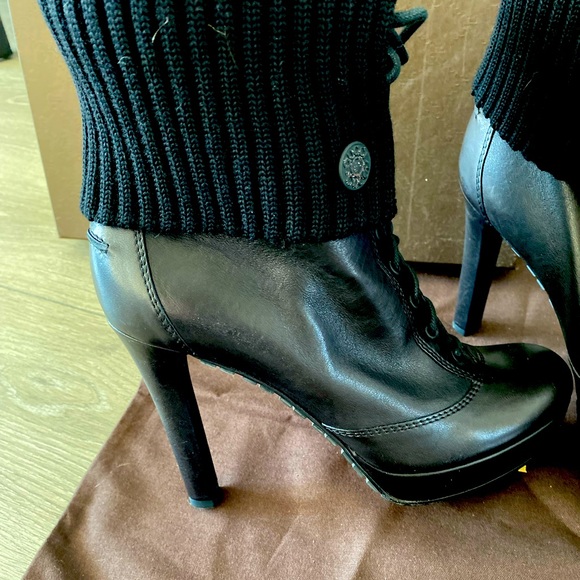 Authentic Gucci Saddle soft/wool Rib high heeled boots - Picture 4 of 5